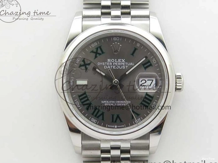 MiroTime 0420 Durable DateJust 36 SS 126200 BP Maker 1:1 Best Edition Gray Roman Dial on Jubilee Bracelet 2530